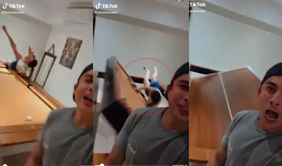 Joven se acuesta sobre mesa de billar sin imaginar que sufriría una inesperada caída