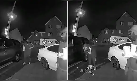 Compra comida para él y su amigo, pero luego de salir del auto se le caen las papas fritas