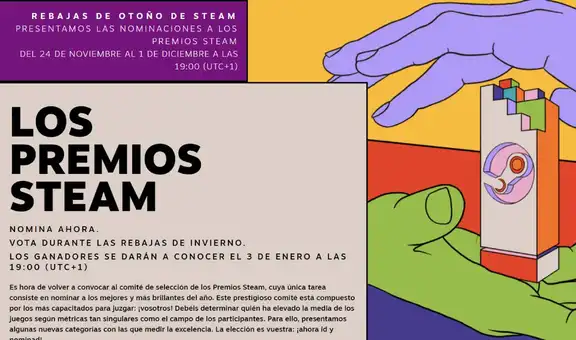 Inauguran Premios Steam 2021 y ya podemos nominar a cualquier juego a las 10 categorías