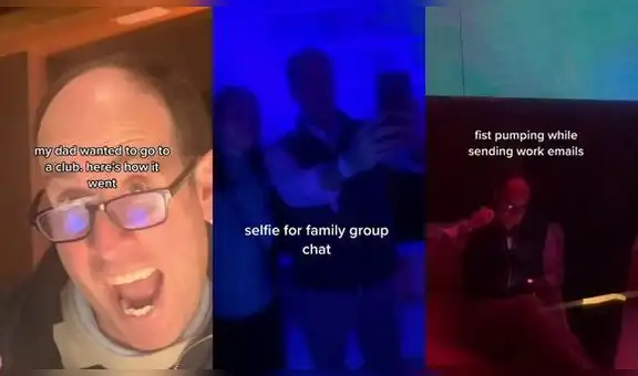 Padre acompaña a su hija a una fiesta en discoteca y se roba el show