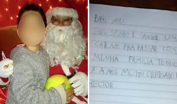 Niño pide como regalo a Papá Noel que su mesa tenga comida para Navidad