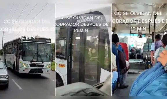 Chofer de combi se olvida de su cobrador y este se sube a un bus para alcanzarlo