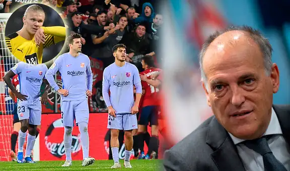 Presidente de LaLiga le ‘pincha el globo’ al Barcelona: “Fichar a Haaland es muy complicado”
