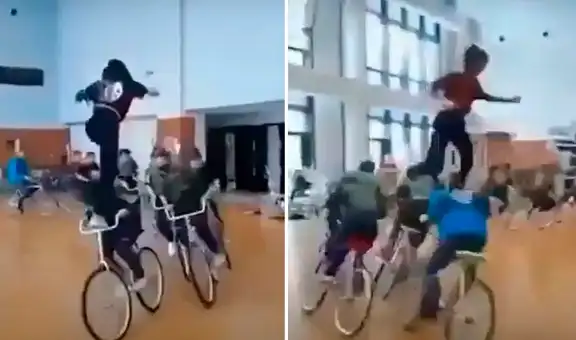 Sorprendente video de joven corriendo sobre 11 ciclistas en movimiento se vuelve viral