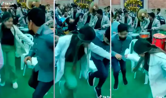 Amigos asisten a fiesta patronal con banda en vivo y sorprenden con coreografía de huayno