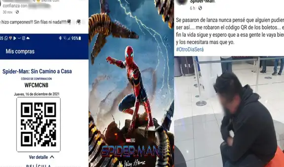 Hombre alardea de su entrada para la premier de Spider-Man: no way home y le roban su código QR