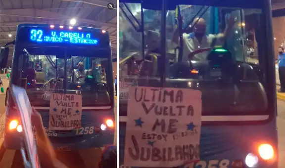 Chofer de bus público se despide de su unidad dándole una última vuelta antes de jubilarse