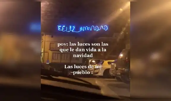 “Feliz paracetamol”: usuarios viralizan por redes la felicitación indescifrable de luces navideñas