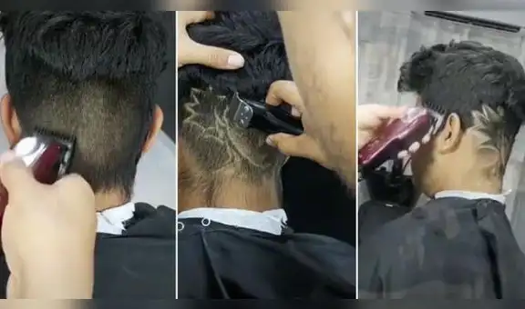 Joven fue a barbería para que le diseñaran la cara de Goku en la cabeza y resultado es épico