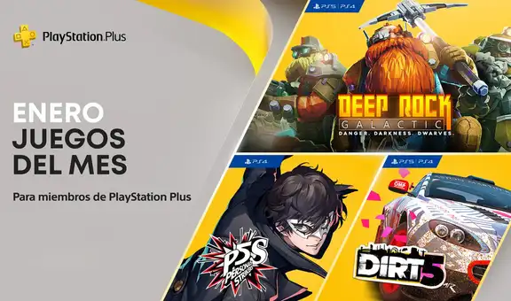 Persona 5 Strikers, Dirt 5 y Deep Rock Galactic son los juegos de PlayStation Plus para enero