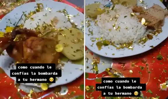 Joven utiliza bombarda de confeti dentro de su casa y arruina la cena de Año Nuevo