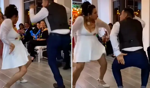 Pareja de casados bailan la cumbia ‘Eso Tilín’ como tema principal de su boda y se vuelven virales