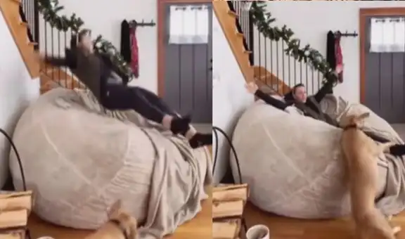 Perrito protagoniza blooper tras imitar una pirueta que realizó su dueña