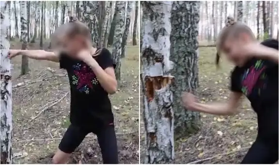 Evinka, la ‘niña más fuerte del mundo’ que entrena golpeando árboles