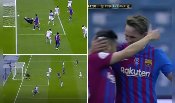 ¡Error de Real Madrid y gol de FC Barcelona! Luuk de Jong marcó el 1-1 gracias a un rebote
