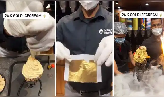 Influencer capta helado cubierto de papel de “oro de 24 quilates” y sorprende en las redes