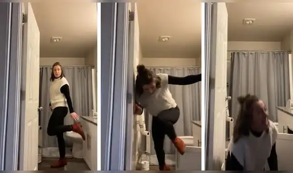 Mujer intenta acomodar su calzado, pero protagoniza aparatosa caída y se vuelve un éxito