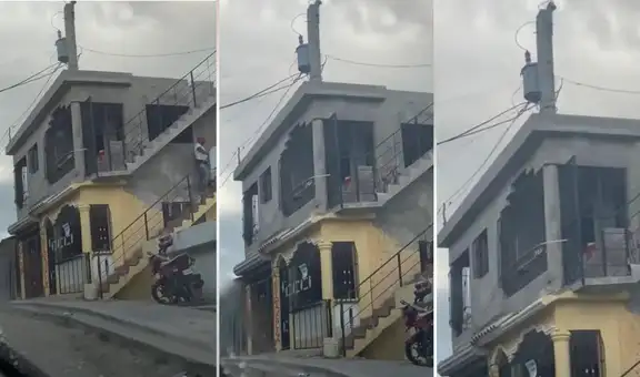 Usan poste de luz como columna de una casa y construcción genera polémica en redes