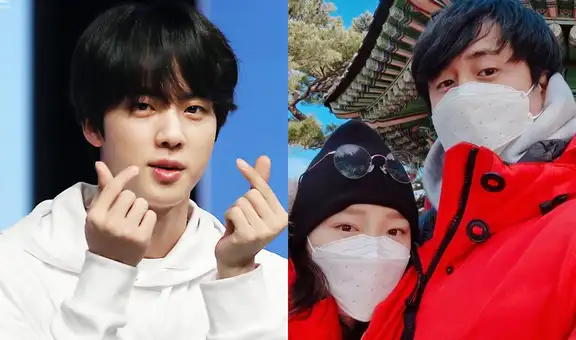 Jin de BTS engríe a su cuñada embarazada llevándole fresas personalmente