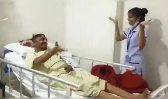 Enfermera baila alegremente para motivar a paciente con parálisis y tierno gesto es viral