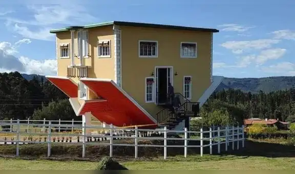 “Casa loca”: la curiosa casa al revés que fascina a los turistas en Colombia