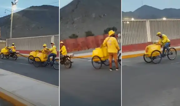 Heladero en moto ayuda a sus compañeros en triciclo, pero sucede algo inesperado