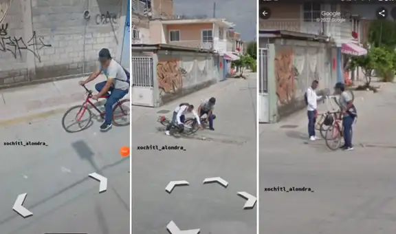 Cámaras de Google Maps captan singular encuentro entre ciclistas y escena se hace viral