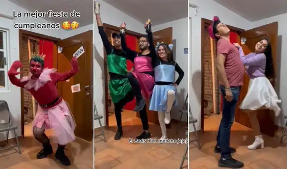 Joven sorprende al celebrar su cumpleaños con singular temática de caricaturas