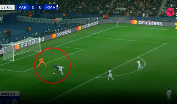 ¡Tapadón de Cuortois! Kylian Mbappé se falló un gol mano a mano con el portero del Real Madrid