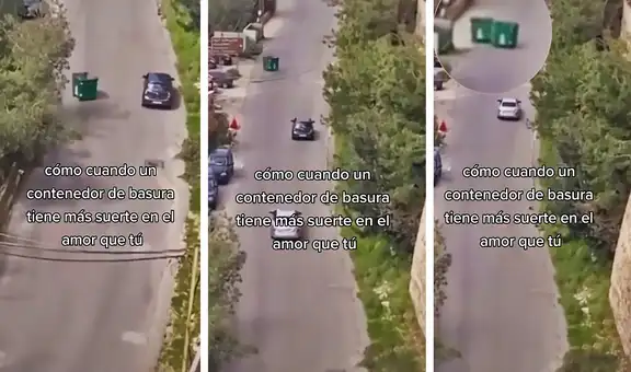 Contenedor de basura protagoniza historia de “amor” por darse casual encuentro con otro