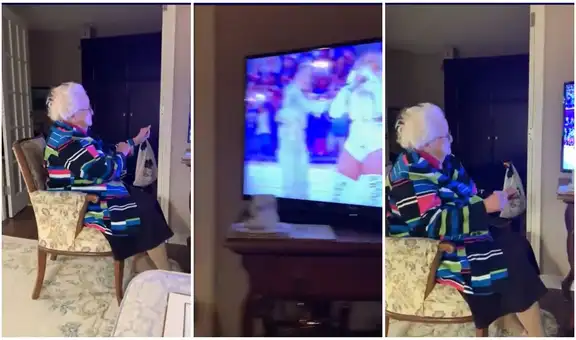 Abuelita de 99 años baila mientras ve el espectáculo de medio tiempo del Super Bowl