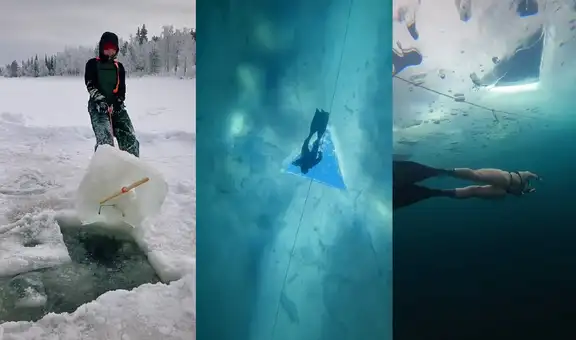 Tiktoker de Finlandia se sumerge en lagos congelados con temperaturas menores a -25 °C