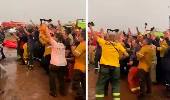 YouTube viral: bomberos cantan de felicidad por las lluvias que ayudaron a calmar un incendio forestal  