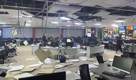 Difunden imágenes de cómo quedó el canal de TV Kurdistán 24 tras el ataque en Irak
