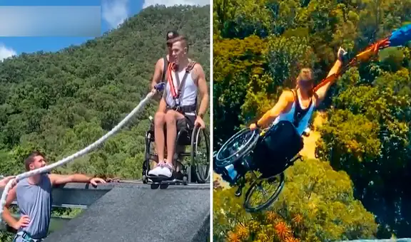 Australiano impacta a miles en YouTube al practicar puenting con su silla de ruedas 