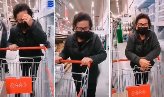 Mujer intenta dar pase a una persona sin percatarse que se trata de su propio reflejo