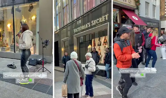 Mujer sale a las calles de Dublín para cantar cumbia y cautiva a transeúntes