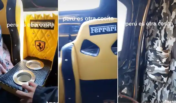 Mototaxi sorprende a pasajeros al lucir asientos de la compañía Ferrari