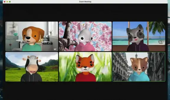 Zoom lanza actualización que permite elegir avatares de animales en tus videollamadas