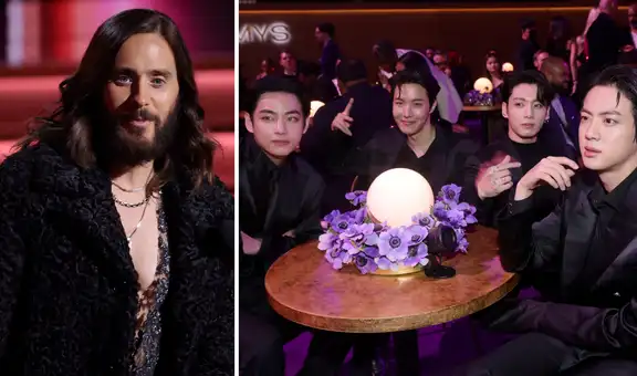 BTS y Jaret Leto en los Grammy 2022: actor de “Morbius” en divertido momento con Bangtan
