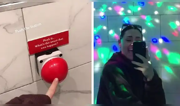 Joven encuentra extraño botón en el baño, lo presiona y queda sorprendida por lo que hacía