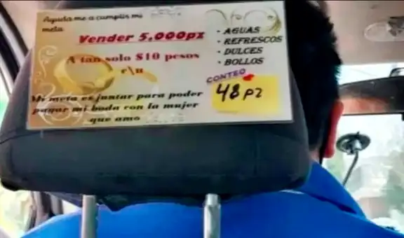 Taxista ofrece a sus pasajeros golosinas para juntar dinero y pagar su boda