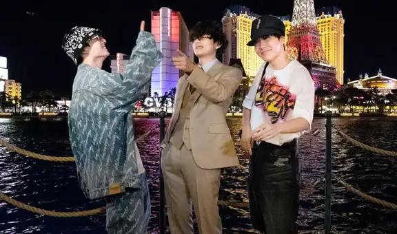 BTS en Las Vegas: Jungkook, Taehyung y J-Hope posan en las fuentes Bellagio previo a “PTD”