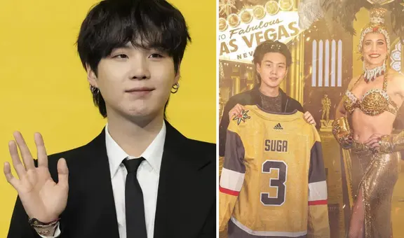 BTS en Las Vegas: Suga recibió bienvenida del equipo de hockey Golden Knights