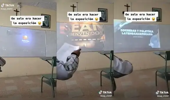 Estudiante sorprende a sus compañeros al hacer una divertida presentación antes de exponer