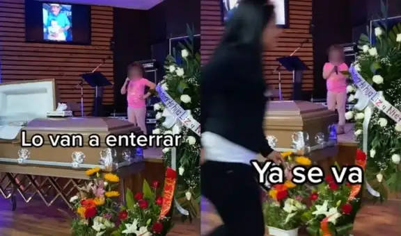 Niña despide a su abuelo en velorio con una peculiar canción y sorprende a los presentes