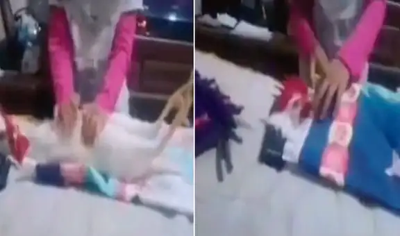Niña arropa y abriga a su gallo como si fuera un bebé para que duerma en su cama