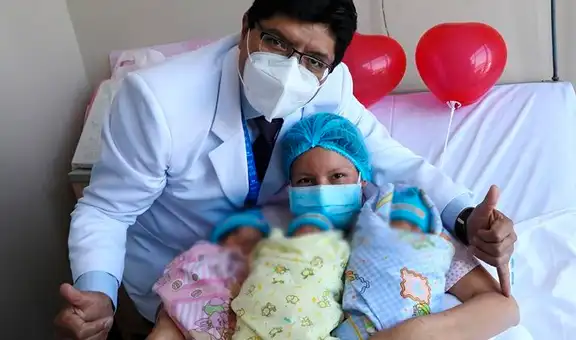 Día de la Madre: joven dio a luz a los primeros trillizos nacidos este año en el Rebagliati