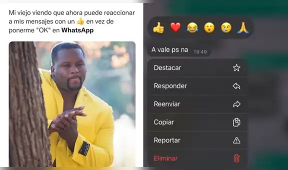 WhatsApp añade las reacciones y provoca avalancha de graciosos memes que divierten a miles