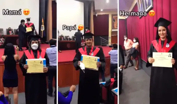 Celebración por partida triple: padre, madre e hija se gradúan en la misma ceremonia